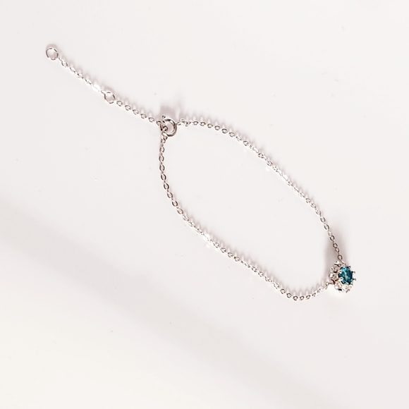 Blue Moissanite bracelet set in 925 silver - Picture 7 of 11